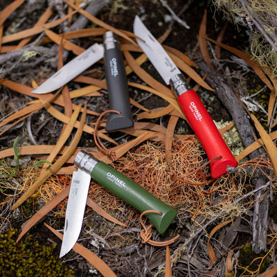SPECIAL - No.08 Stainless Steel Folding Knife with Lanyard Khaki-OPINEL USA