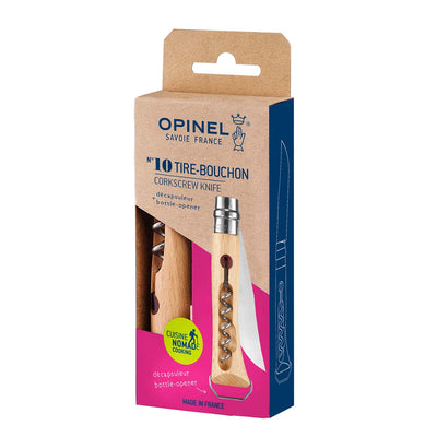 Warehouse Sale | No.10 Corkscrew Stainless Steel Folding Knife with Bottle Opener-OPINEL USA