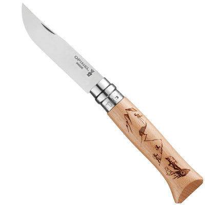 No.08 Engraved Handle Folding Knife - Alpine Adventures-OPINEL USA