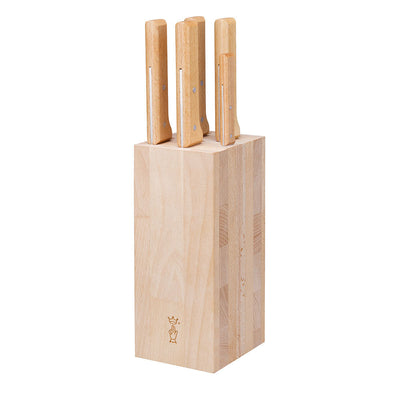 Warehouse Sale | 5-Slot Beech Wood Knife Block-OPINEL USA