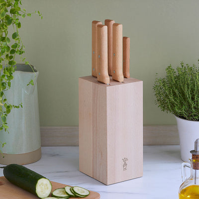 Warehouse Sale | 5-Slot Beech Wood Knife Block-OPINEL USA