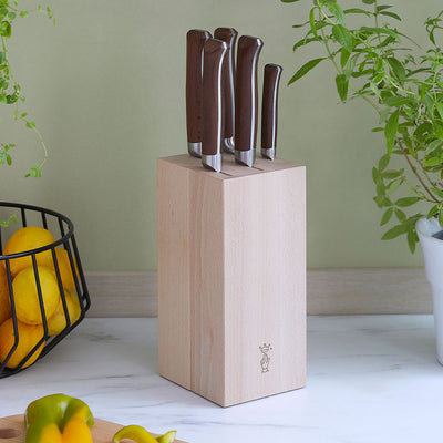 Warehouse Sale | 5-Slot Beech Wood Knife Block-OPINEL USA