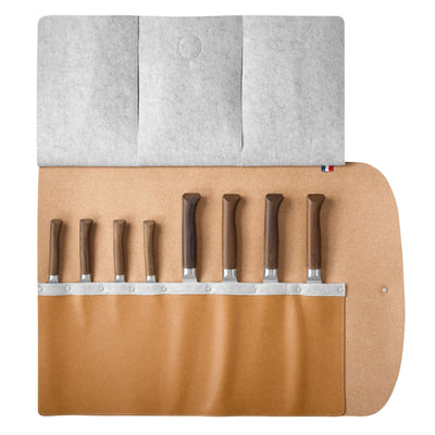 8-Slot Recycled Leather Knife Roll-OPINEL USA