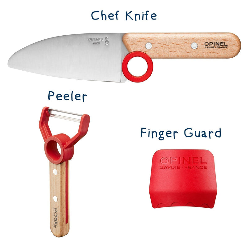 Children's Kitchen Knives 3pcs Set Le Petit Chef with FREE kid's apron