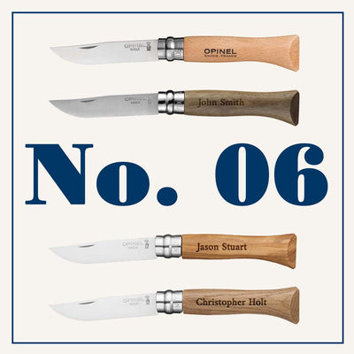 Engraved Gift Bundles | Set of 8 No.06 Stainless Steel Folding Knives-OPINEL USA
