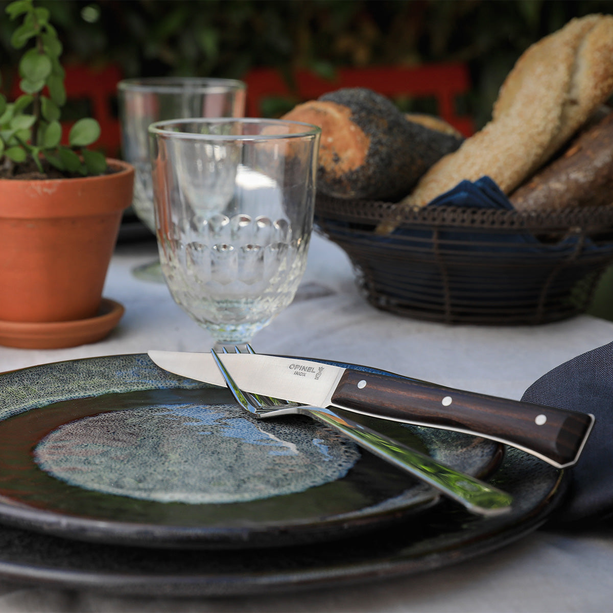 Opinel - Laminated Birch Wood Handle Steak Knife Set