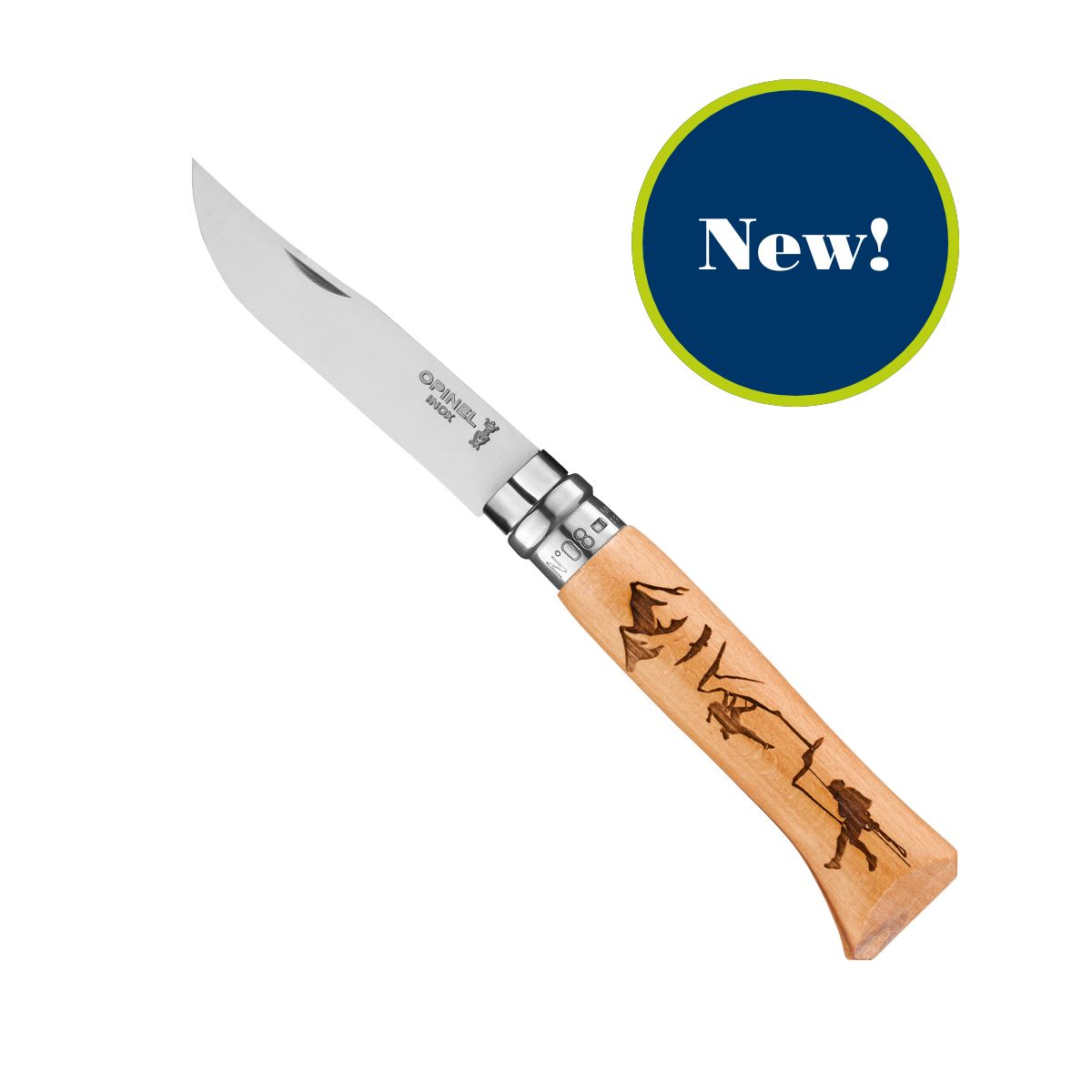 No.08 Engraved Handle Folding Knife - Alpine Adventures-OPINEL USA