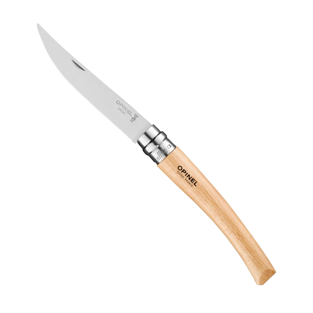 Opinel - Couteau lame effilée manche hêtre N°10 : Couteau outdoor