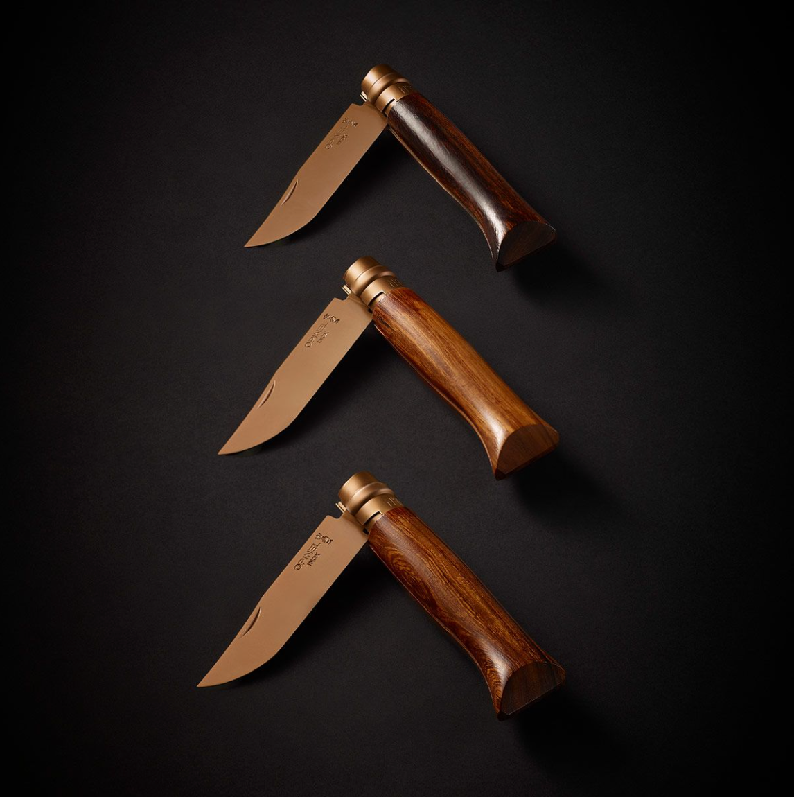 No.08 Oak Engraved Handle Folding Knife - Animalia - OPINEL USA