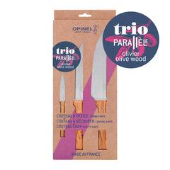Trio Chef Knife Set - Olive Wood Parallele - OPINEL USA