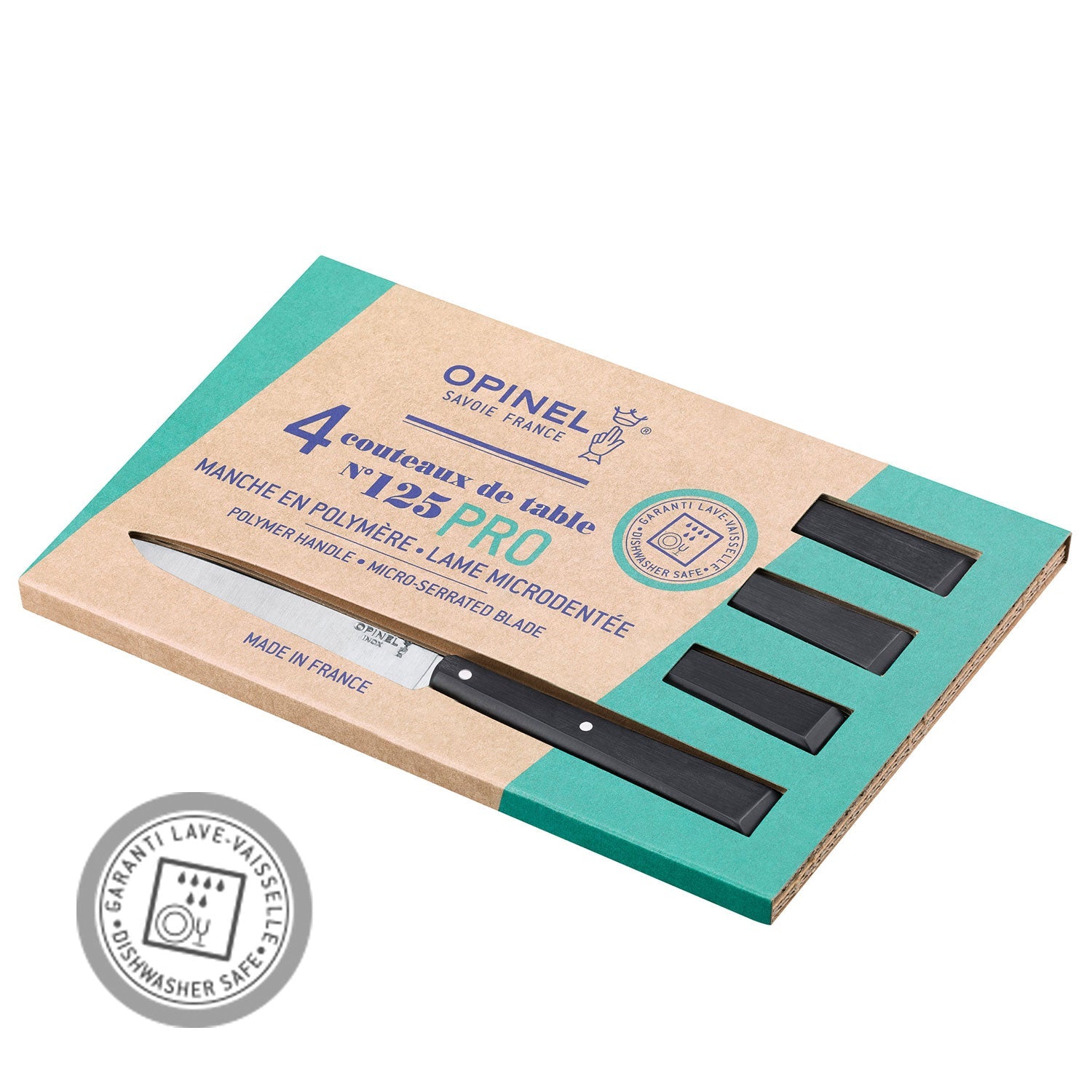 Micro-Serrated Steak Knives 4-set Bon Appétit No.125 Pro-OPINEL USA