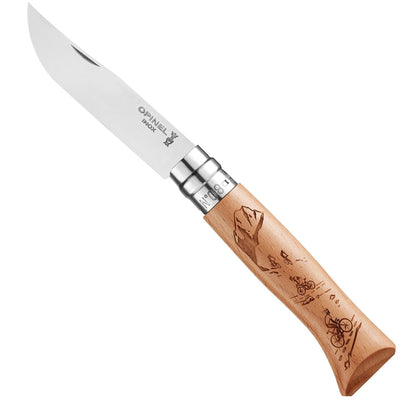 No.08 Engraved Handle Folding Knife - Alpine Adventures-OPINEL USA