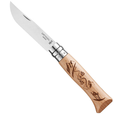 No.08 Engraved Handle Folding Knife - Alpine Adventures-OPINEL USA