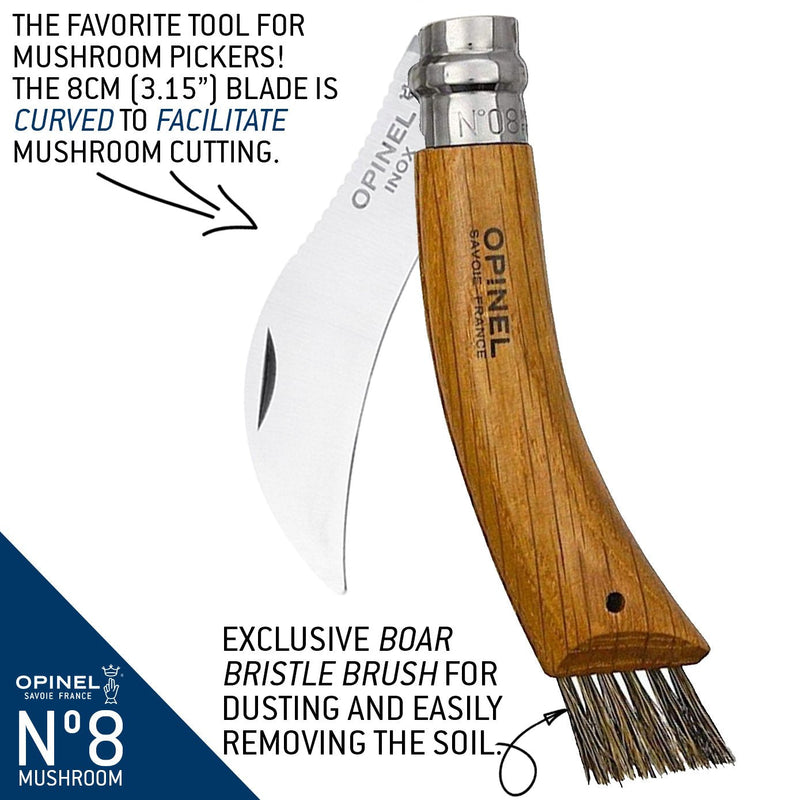 No.08 Mushroom Knife - Oak Wood Handle with Sheath