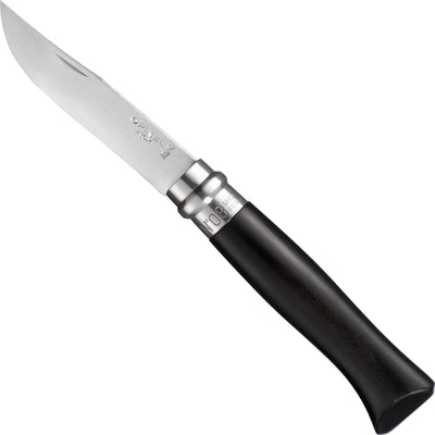 No.08 Polished Stainless Steel Folding Knife - Ebony-OPINEL USA
