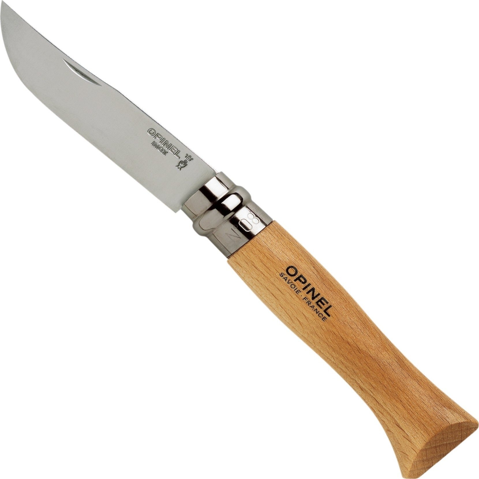 Opinel No08 Stainless Steel Folding Knife + Sheath