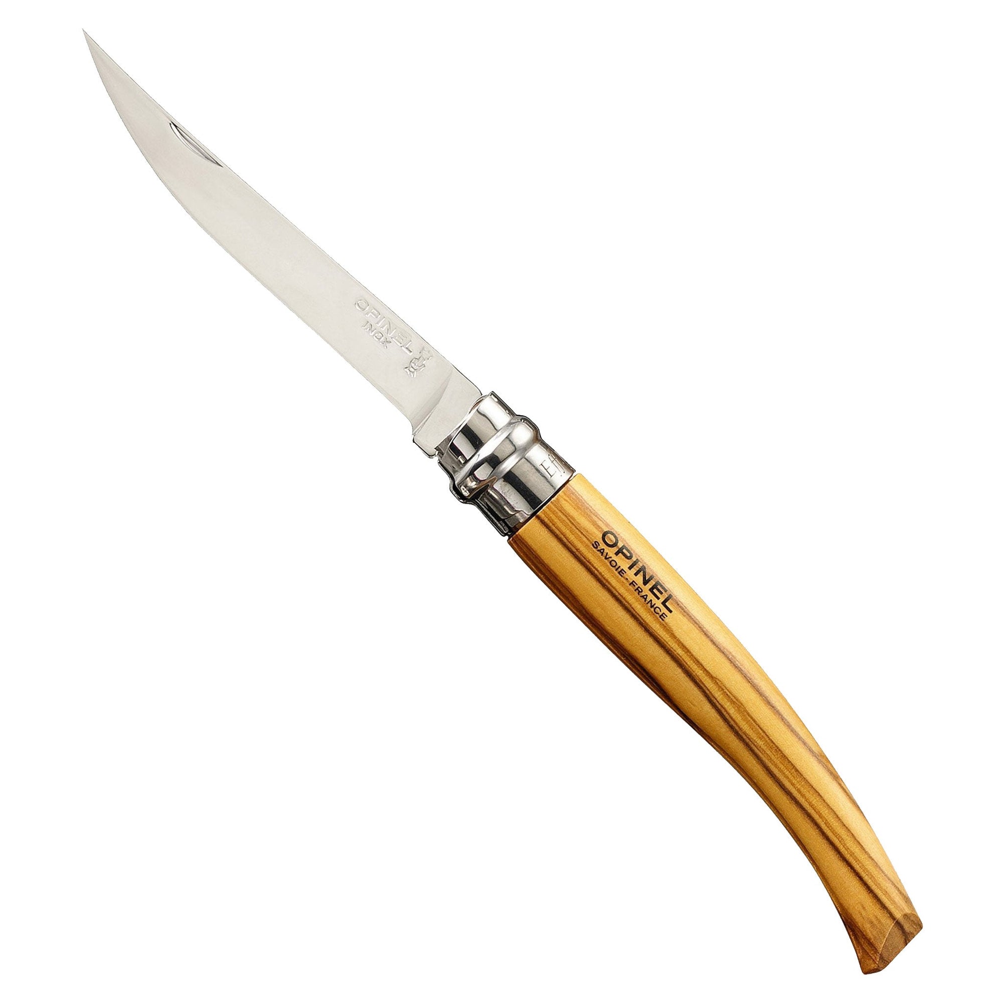 Opinel No. 8 Folding Knife with Sheath - Olive Wood Handle