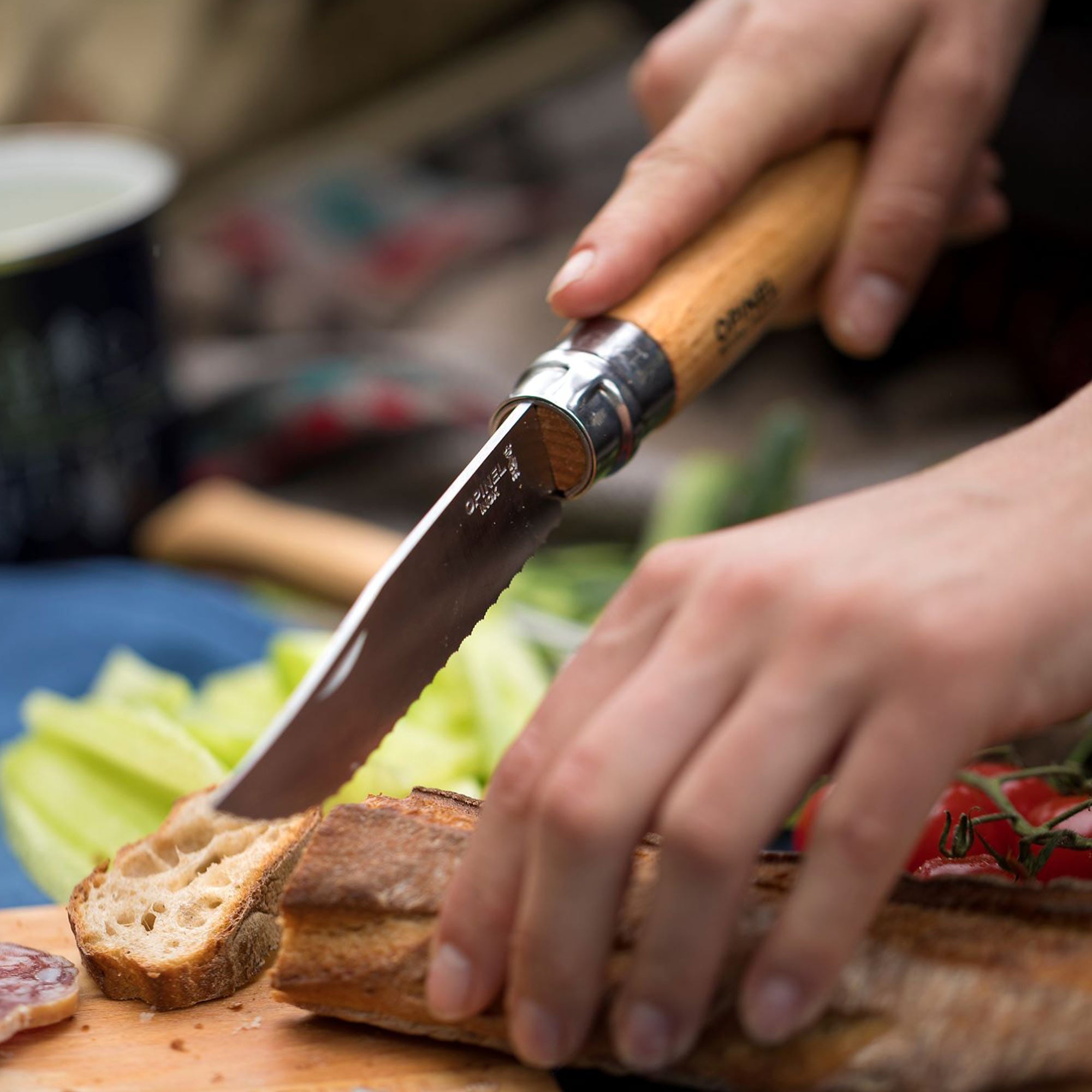 Opinel No.12 Stainless Steel Folding Serrated Knife