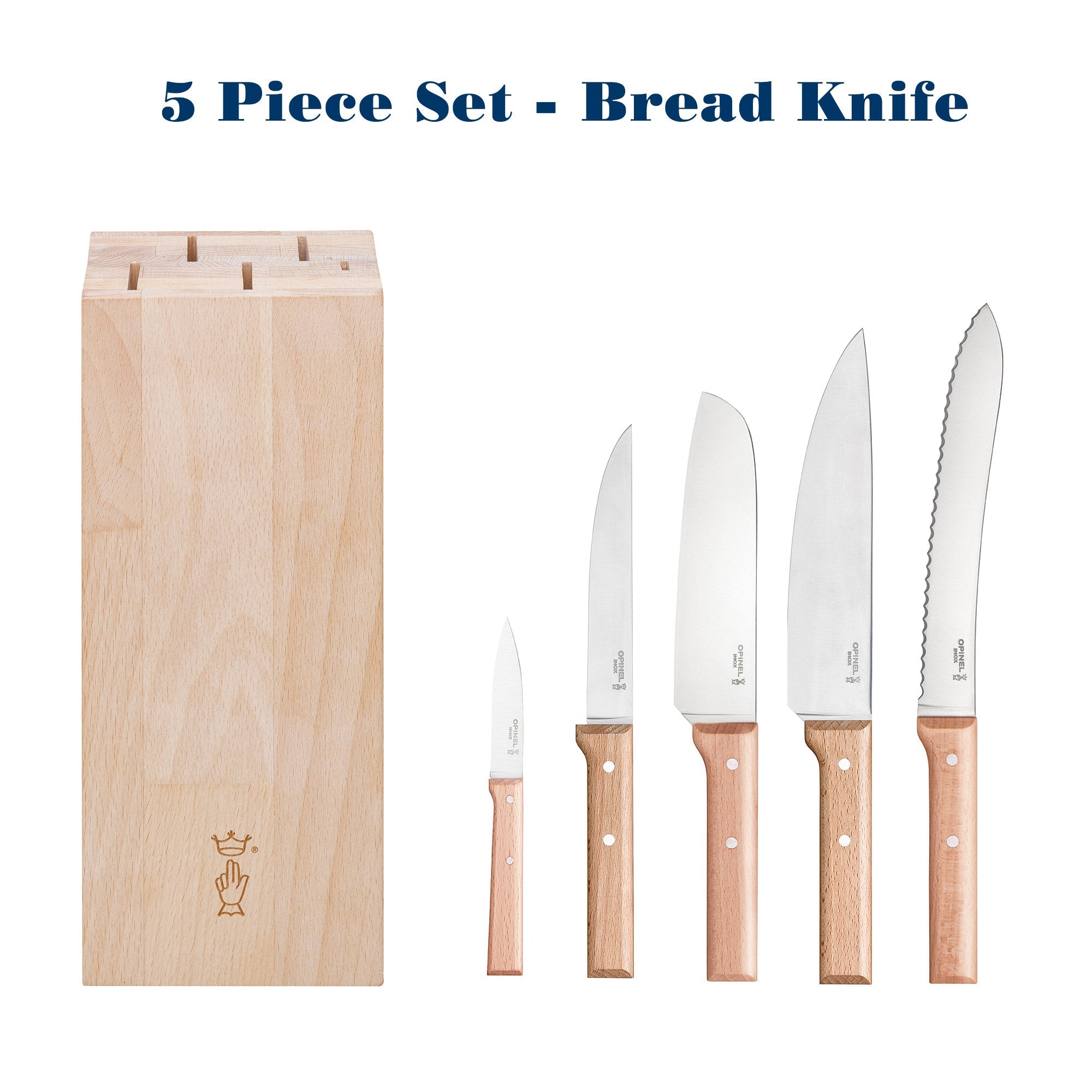 Opinel Parallele 5-Piece Knife Block Set