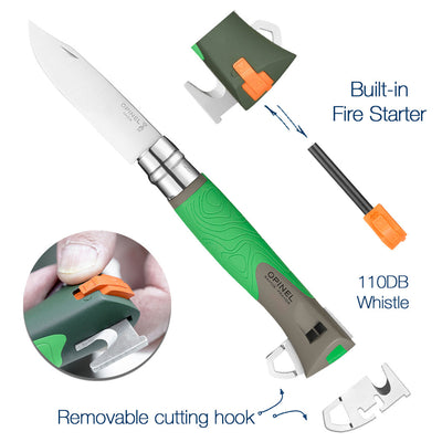 Warehouse Find | No.12 Outdoor Explore Folding Knife With Fire Starter Orange-OPINEL USA